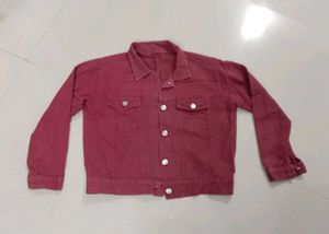 Burgundy Denim Jacket