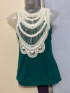 Chochet Green Designer Top