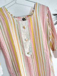 🤩Striped Kurta with Pants &amp; Dupatta🩷