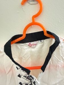 White Printed Sleeveless Top