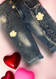 High Waist Denim Capri For 3-4 Years Girl