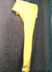 Chudidar pyjama yellow smoothly fabric