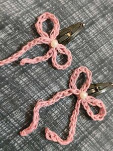 Crochet Bow Hair Clips (Set of 2)