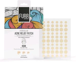 FURR Hydrocolloid Acne Relief Patches | Reduces Acne, Spots and Blemishes | 60 Patches, Peach
