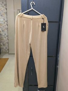 Elegant Beige high waist trousers