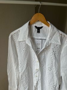 NEW LOOK Broderie Anglaise White  Shirt 🤍