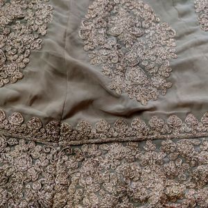 Olive Green Embroidered Dress