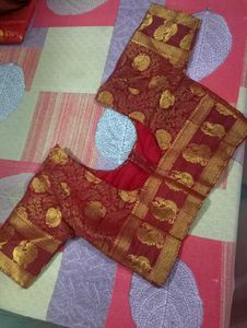 Red &amp; Maroon Saree With Blouse For Wedding Season