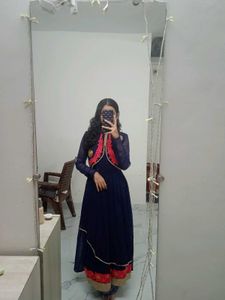 Elegant Navy Blue Anarkali Dress