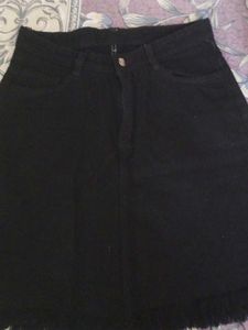 Black Denim Skirt