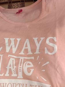 Peach Boxy T Shirt