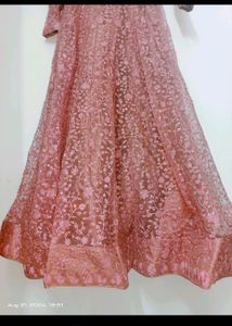 Elegant Rose Gold Anarkali Gown