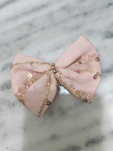 Pink Sequin Hair Bow