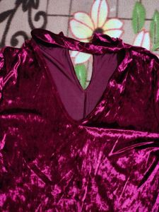 Velvet Maroon Party Dress
