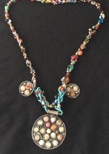 Natural multi agate Beaded Necklace