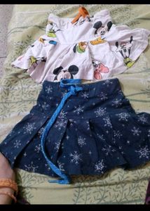 combo top pajami and two skirts