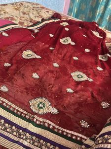 Red Embroidered Saree