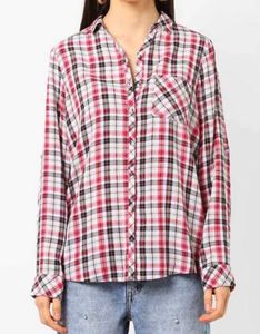 Unisex Checked Spread Collar Shirt🫶🏻