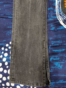 Dark Grey Flared Jeans (high Rise)