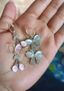 Earrings And Charm Necklace Combo