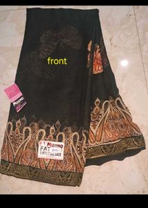 Elegant Black Paisley Saree