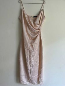 Elegant Nude Slit Dress