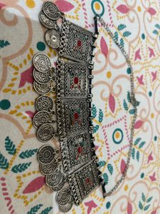 Vintage Silver Tone Tribal Necklace