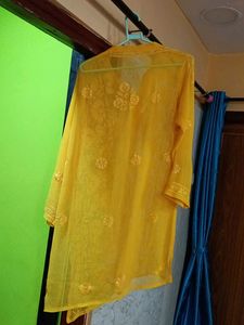 Yellow Embroidered Kurta