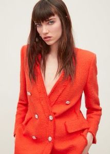 ZARA Chic Orange Tweed Blazer
