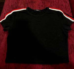 Shein Black Striped Crop Top