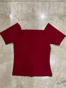 Red off shoulder Top