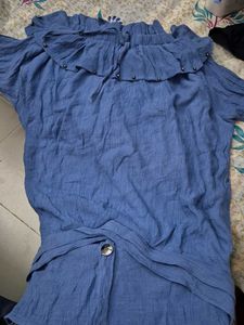 Blue Ruffled Top