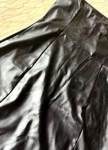 Black Leather Strapless Tube Mini Dress