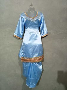 Blue Satin Salwar Suit