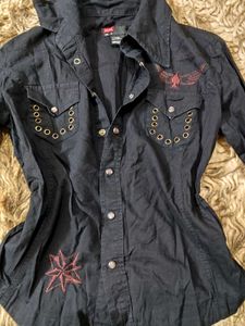 Black Punk Cotton Shirt