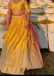 Elegant Yellow &amp; Pink Lehenga Choli