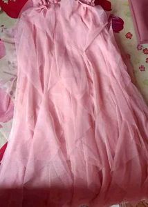 Pink Ruffle Crochet Dress