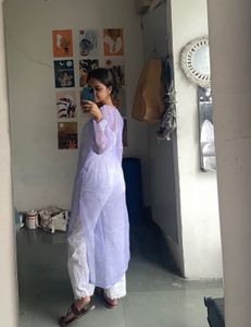 Lavender Lucknowi Kurti