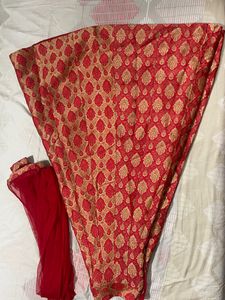 Sleeveless Red Lehenga And Choli