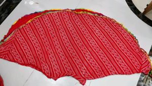 Red Bandhani Print Full Flair Chaniya