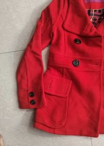 Red Peacoat Style Jacket