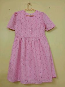 Pink Eyelet Summer Dress
