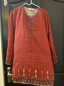 maroon short kurta