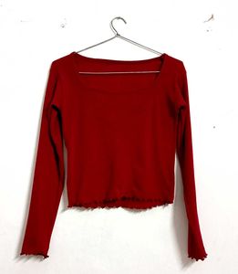 Red Long Sleeve Top