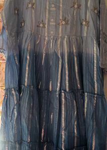 Blue Cotton Ethnic Long Gown