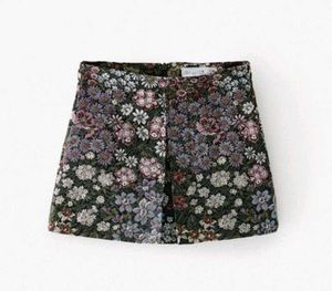 Zara Blossom Jacquard Print Mini Skirt