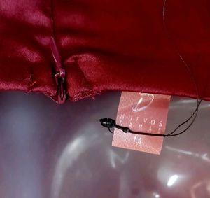 Elegant Maroon Ruffled Dress