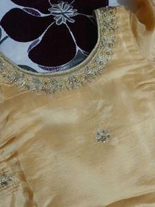 Golden Simple Embroidery Suit
