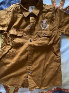 Boys' Brown Button-Down Shirt
