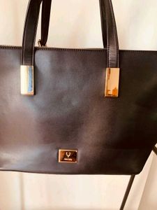 Elegant Allen Solly Black Tote Handbag – Classy &amp;